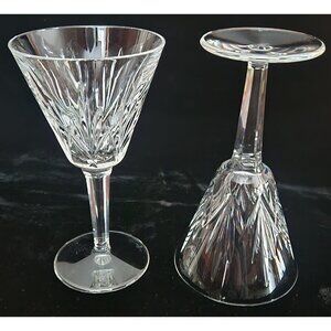 Pair of Waterford Crystal LAYTON Claret Red Wine Cocktail Flared Glasses 6 3/4"